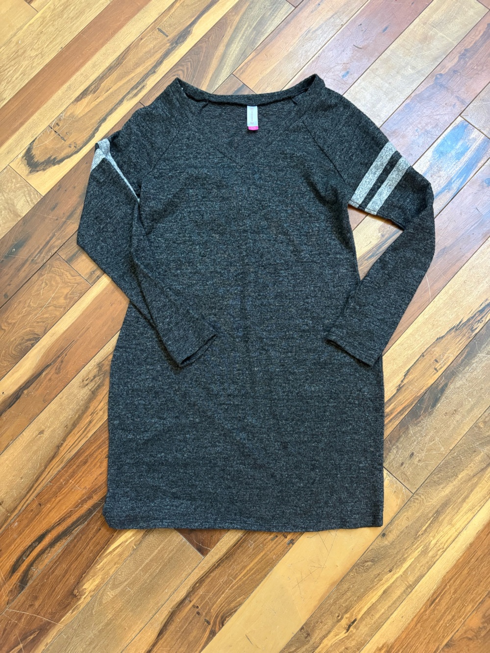 No Boundaries Charcoal Gray Knit Top with V-Neck